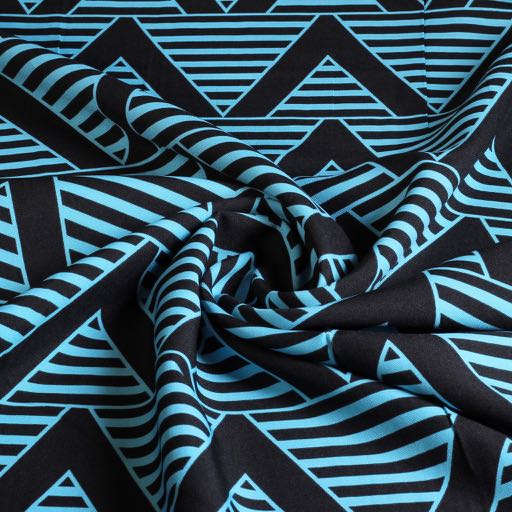 Tissu Terlenka triangle noir bleu