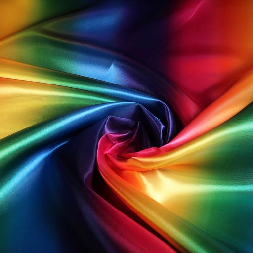 Tissu satin multicolor arc-en-ciel