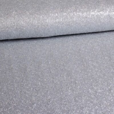 Tissu mesh stretch paillettes argent
