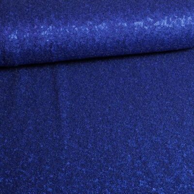 Tissu mesh stretch à paillettes cobalt
