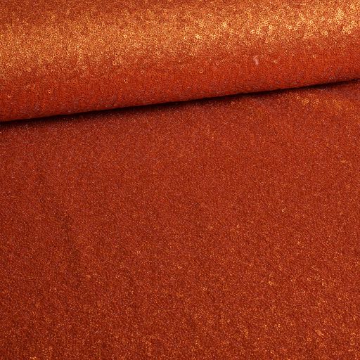 Tissu mesh stretch paillettes rouille