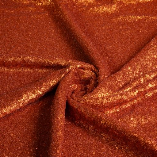 Tissu mesh stretch paillettes rouille