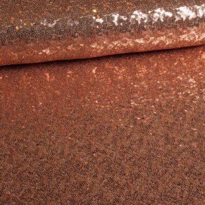 Tissu mesh stretch paillettes bronze