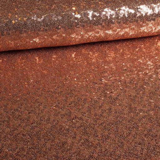 Tissu mesh stretch paillettes bronze