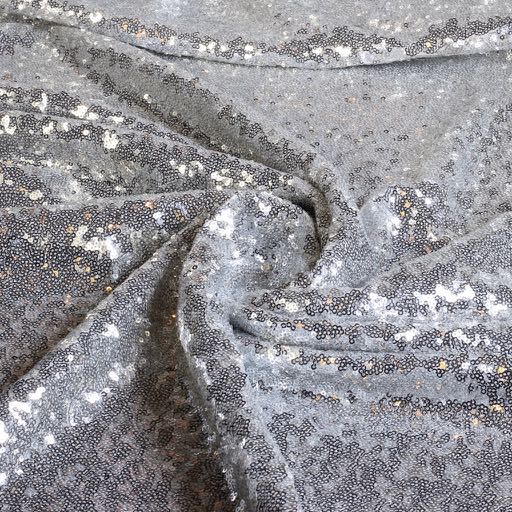 Tissu mesh stretch paillettes argent