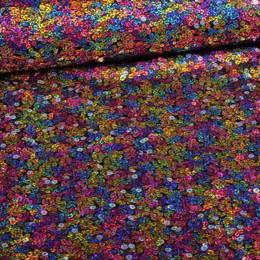 Tissu jersey paillettes multicolore