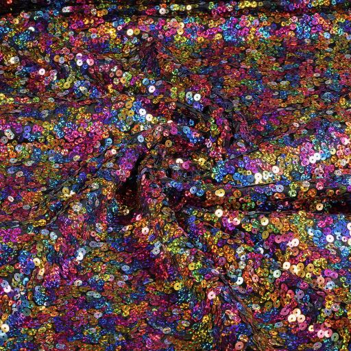 Tissu jersey paillettes multicolore