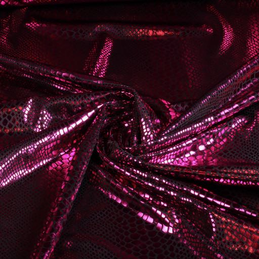 Tissu jersey noir fuchsia foil