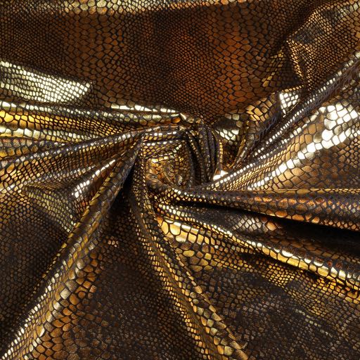 Tissu jersey stretch noir/foil or