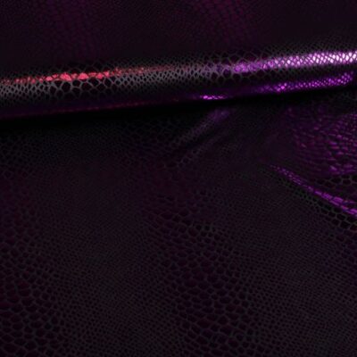 Tissu jersey stretch noir violet foil