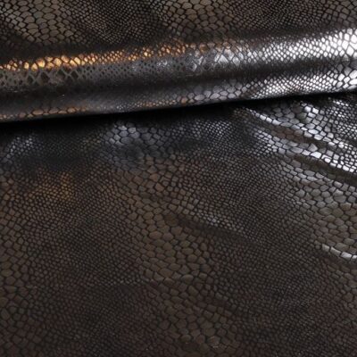 Tissu Jersey crocodile noir argent foil