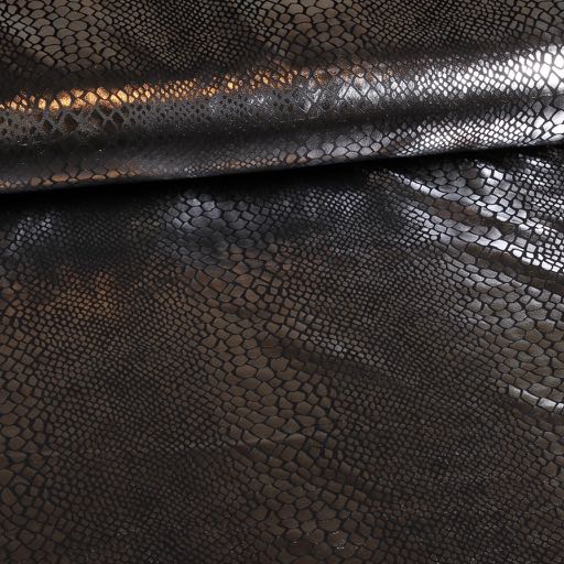 Tissu Jersey crocodile noir argent foil