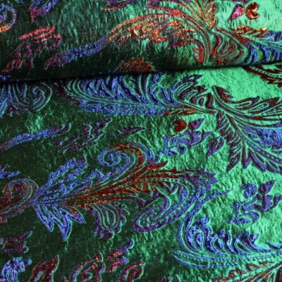 Tissu Brocart Jacquard Fantasie vert