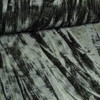 Tissu stretch velours vert foncé