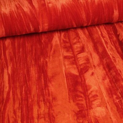Tissu stretch velours orange