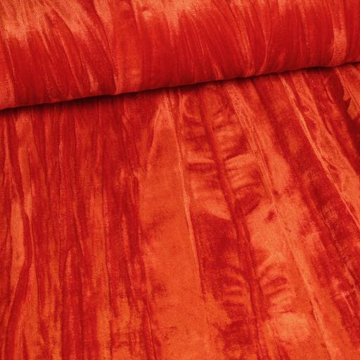 Tissu stretch velours orange