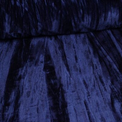 Tissu velours stretch brillant navy