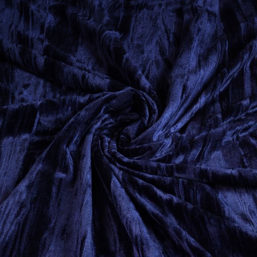 Tissu velours stretch brillant navy