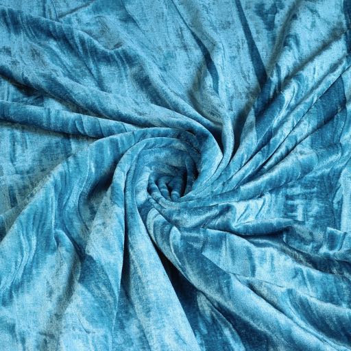 Tissu velours stretch brillant aqua