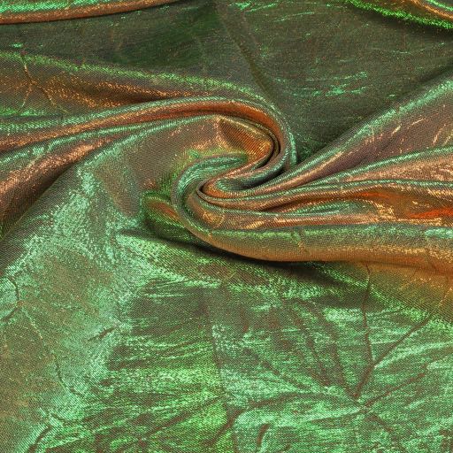 Tissu lurex bronze/vert froissé