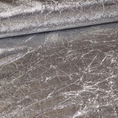 Tissu lurex froissé argent