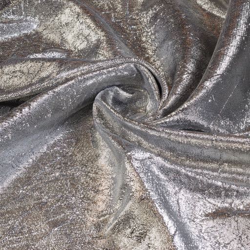 Tissu lurex froissé argent