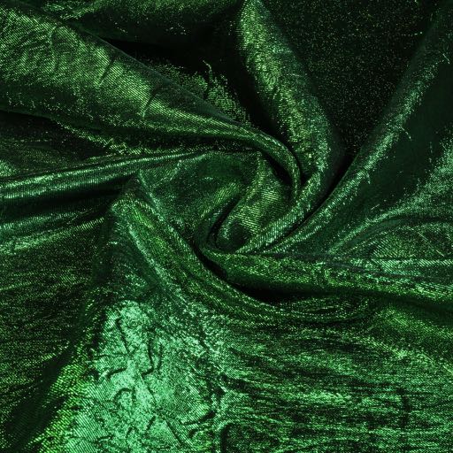 Tissu Lurex vert froissé