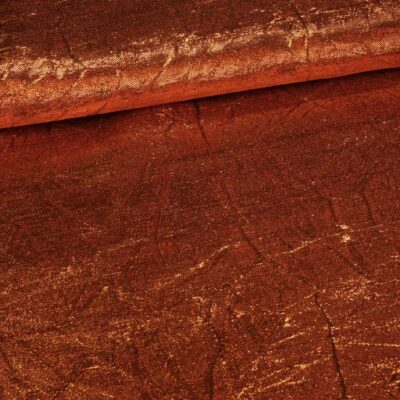 Tissu Lurex froissonné orange