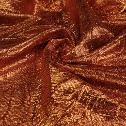 Tissu Lurex froissonné orange