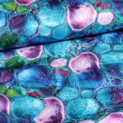 Tissu jacquard fleur multicolore
