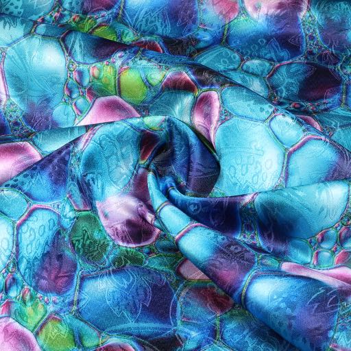 Tissu jacquard fleur multicolore