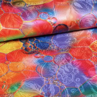 Tissu jacquard floral multicolore