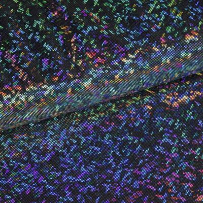 Tissu Mystique Deluxe foil hologram noir argent