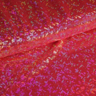 Tissu Mystique Deluxe foil hologram rouge