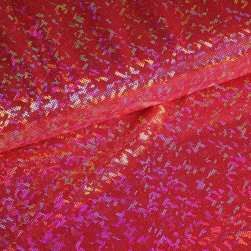 Tissu Mystique Deluxe foil hologram rouge