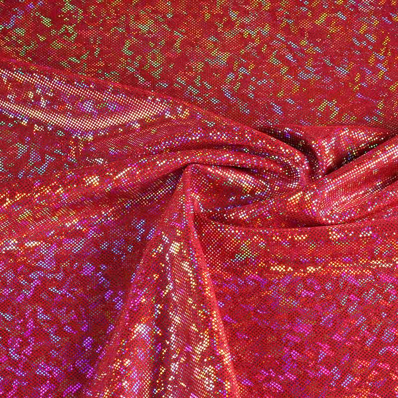 Tissu Mystique Deluxe foil hologram rouge