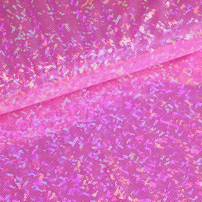 Tissu Mystique Deluxe foil hologram rose