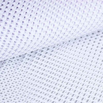 Tissu filet élastique grossier blanc
