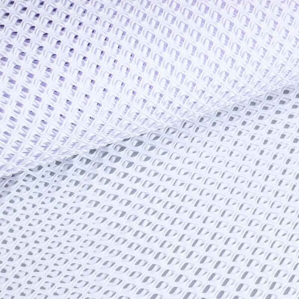 Tissu filet élastique grossier blanc