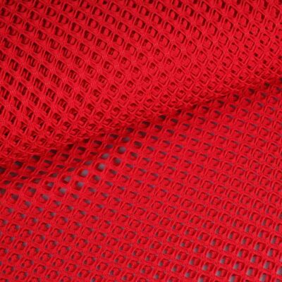 Tissu résille élastique grossier rouge