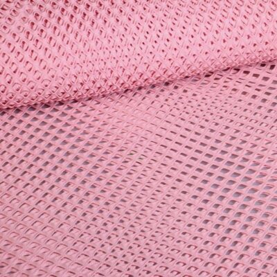 Tissu filet élastique grossier vieux rose