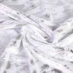 Velvet stretch stof graffiti foil wit