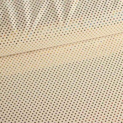 Tissu paillettes stretch hologram écru