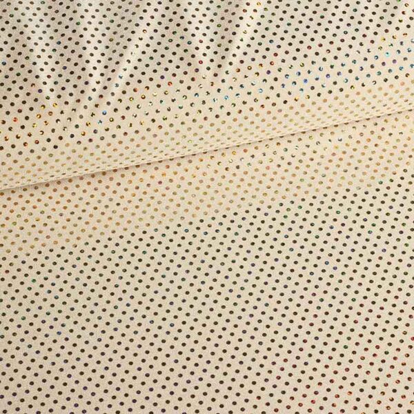 Tissu paillettes stretch hologram écru