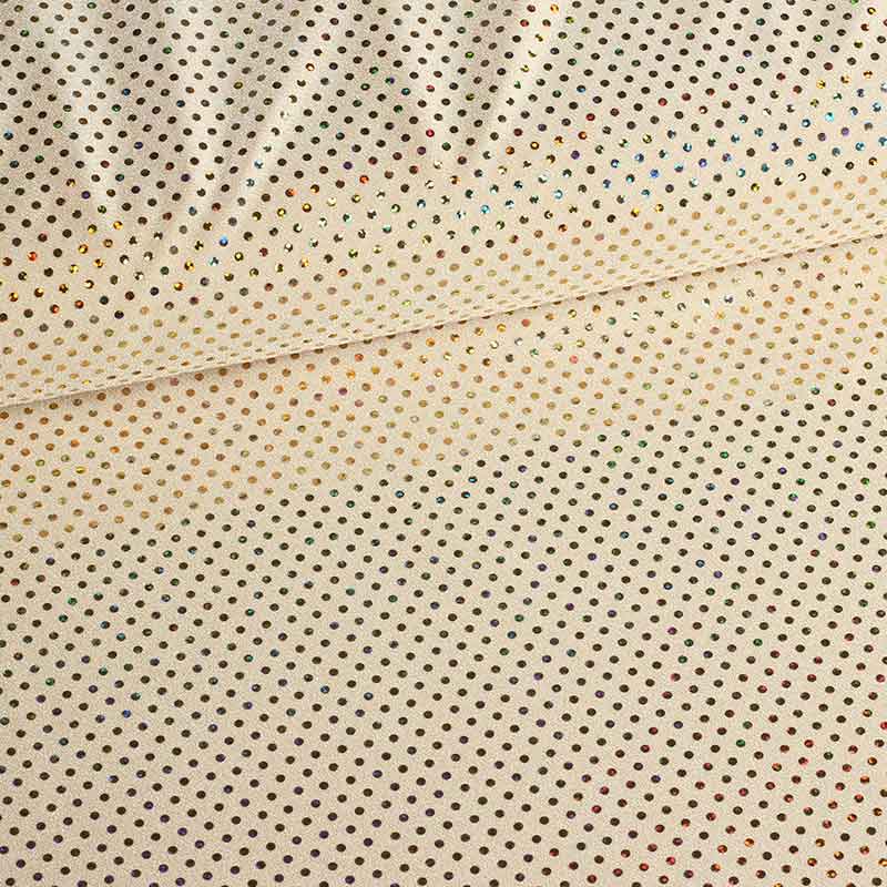 Tissu paillettes stretch hologram écru