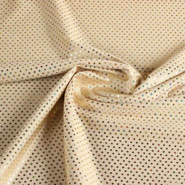 Tissu paillettes stretch hologram écru