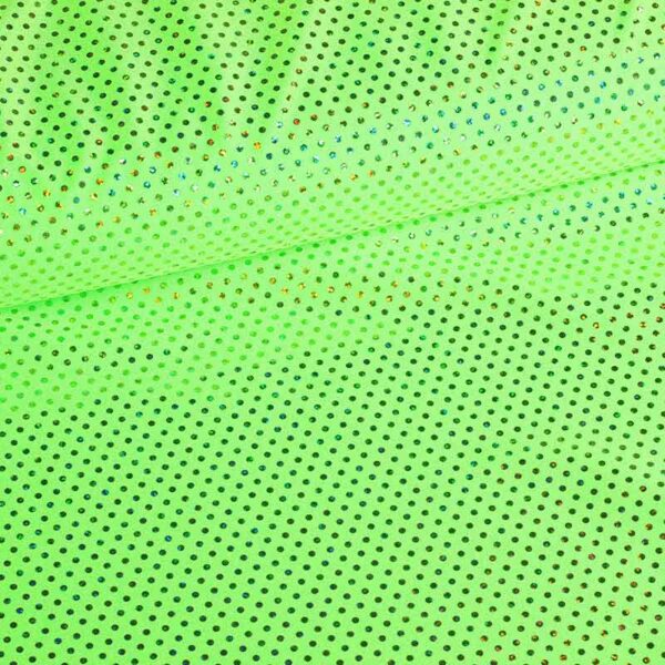 Tissu paillettes stretch hologram lime