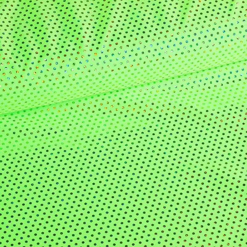 Tissu paillettes stretch hologram lime