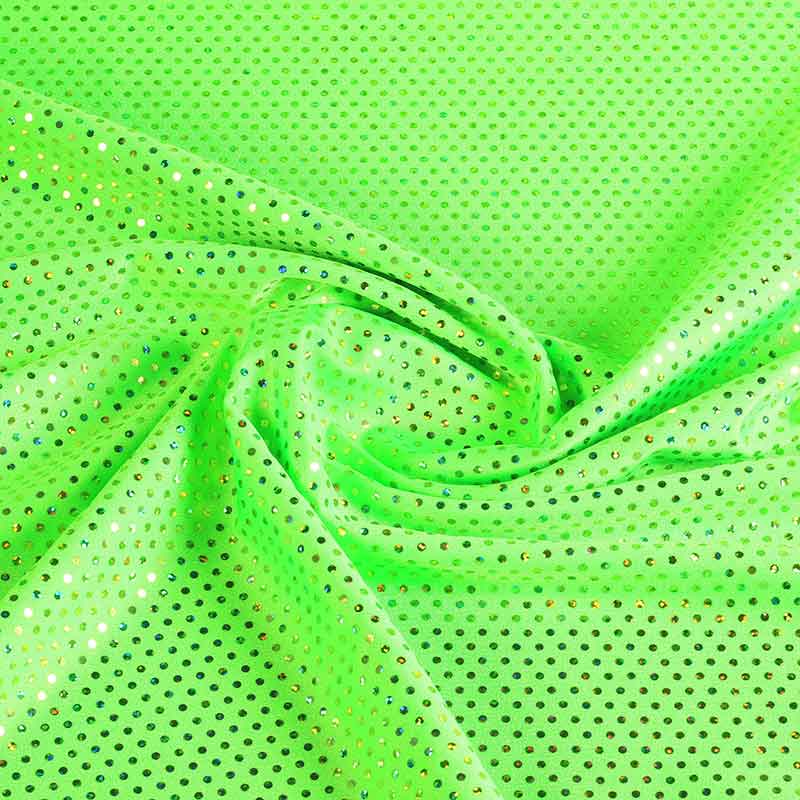 Tissu paillettes stretch hologram lime