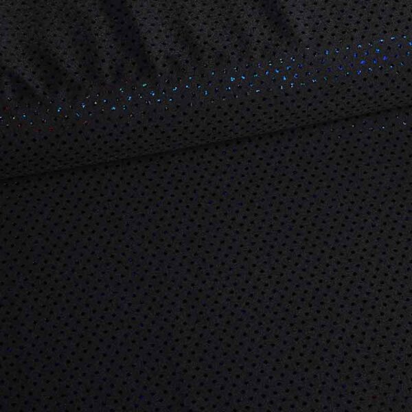 Tissu paillettes stretch hologram noir